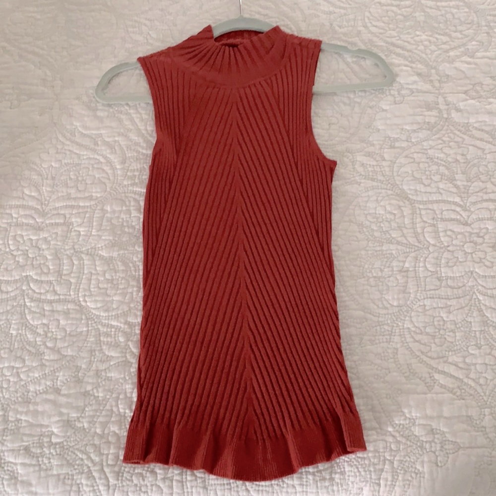 INC Ribbed Sweater Turtleneck Tank